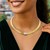 14K Yellow Gold Triple Row Diamond Omega Necklace