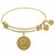 Expandable Yellow Tone Brass Bangle with OMG Symbol