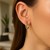 Polished Rhodium Plated Hoop Earrings in Sterling Silver (2x15mm)