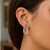 Polished Faceted Hoop Earrings in Rhodium Plated Sterling Silver(3x20mm)