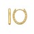 14K Yellow Gold Mini Beaded Oval Huggie Earrings