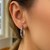 Diamond Cut Braid Oval Hoop Earrings in Sterling Silver(4x22mm)