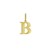 14K Yellow Gold Initial B Charm Pendant