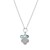 Sterling Silver Rhodium Plated Flower Cubic Zirconia Charm Necklace