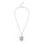 Sterling Silver Rhodium Plated Flower Cubic Zirconia Charm Necklace