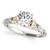 14k White And Yellow Gold Antique Style Round Diamond Engagement Ring (1 1/8 cttw)