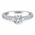 Cathedral Engagement Ring with Pave Diamonds in 14k White Gold
