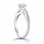 Cathedral Engagement Ring with Pave Diamonds in 14k White Gold