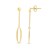 14K Yellow Gold Single Oval Drop Earrings
