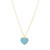 14k Yellow Gold High Polish Heart Turquoise Paste Necklace
