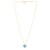 14k Yellow Gold High Polish Heart Turquoise Paste Necklace