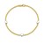 14K Yellow and White Gold Heart Bead Bracelet