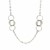 Sterling Silver 36 inch Two Strand Necklace with Interlocking Circle Stations