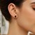Faceted Black Cubic Zirconia Stud Earrings in 14k White Gold(4mm)