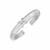 Sterling Silver Serpentine Style Cuff Bangle with X and Cubic Zirconias