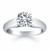 Tapered Cathedral Solitaire Engagement Ring in 14k White Gold