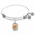 Expandable White Tone Brass Bangle with Golden Retriever Dog Charm