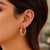 X Knot Style Round Hoop Earrings in 10k Yellow Gold