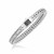 Braided Style Black Sapphire Adorned Men's Bracelet in Sterling Silver
