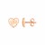 14K Rose Gold High Polish Scribble Heart Stud Earrings