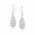 Filigree Design Teardrop Drop Earrings in Sterling Silver