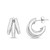 Sterling Silver Triple Barrelled Strand Hoop Earrings