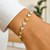 14K Yellow Gold MOP Heart Mirror Gem Bracelet