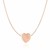 Diamond Encrusted Flat Heart Charm Chain Necklace in 14k Rose Gold (.01ct)