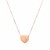 Diamond Encrusted Flat Heart Charm Chain Necklace in 14k Rose Gold (.01ct)