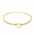 Open Heart Stationed Double Rolo Chain Anklet in 10k Yellow Gold