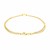 Open Heart Stationed Double Rolo Chain Anklet in 10k Yellow Gold