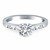 Cathedral Channel Set Engagement Ring Mounting with Princess Cut Diamonds in 14k White Gold