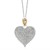Heart Shape Pave Diamond Pendant in Sterling Silver and 14k Yellow Gold