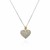 Heart Shape Pave Diamond Pendant in Sterling Silver and 14k Yellow Gold