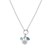Sterling Silver Rhodium Plated Sunflower Cubic Zirconia Charm Necklace