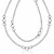 Triple Twist Station Multi Strand Long Chain Necklace in Rhodium Plated Sterling Silver