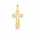 14k Two Tone Gold High Polish Diamond Cut Cross Pendant