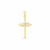 14k Two Tone Gold High Polish Diamond Cut Cross Pendant