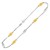 Rounded Diamond Shape Stationed Anklet in 14k Yellow Gold and Sterling Silver