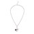 Sterling Silver Rhodium Plated Cubic Zirconia Charm Necklace
