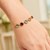 Adjustable Bracelet with Multicolored Large Round Gemstones in 14k Yellow Gold (1.00 mm)