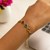 Adjustable Bracelet with Multicolored Large Round Gemstones in 14k Yellow Gold (1.00 mm)