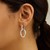 14K White Gold Interlocking Drop Hoop Earrings