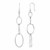 Sterling Silver Textured Interlocking Oval Dangle Earrings