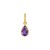 14K Yellow Gold Pear Amethyst Charm Pendant