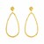 14k Yellow Gold Textured Teardrop Motif Post Earrings