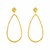 14k Yellow Gold Textured Teardrop Motif Post Earrings