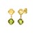 14K Yellow Gold Peridot Clover Gem Earrings