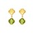 14K Yellow Gold Peridot Clover Gem Earrings