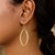 Textured Oval Shape Drop Earrings in 14k Two Tone Gold